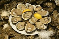 Oysters ready for consumption.